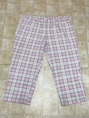 Secret Treasures Pink & Gray Plaid Jogger Pants Pajama Size 3X (22W-24W)